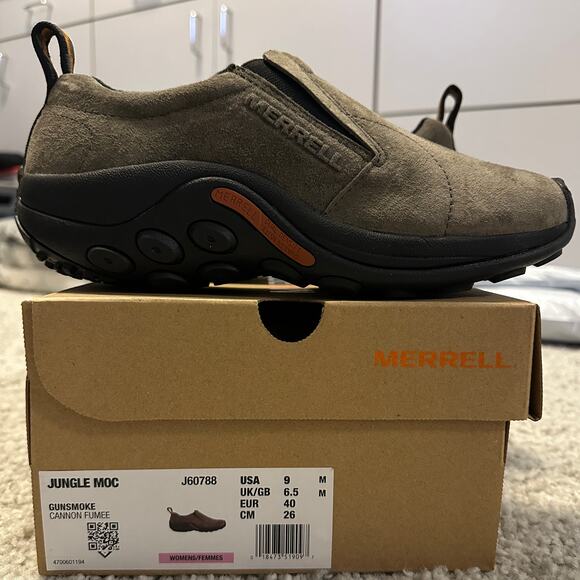 Merrell Women's Jungle Moc, ComfortConvenienceTraction, Gunsmoke USA9M, NWT - Picture 1 of 9